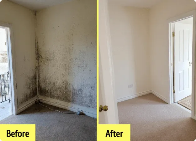 Before and after mold removal Everett WA