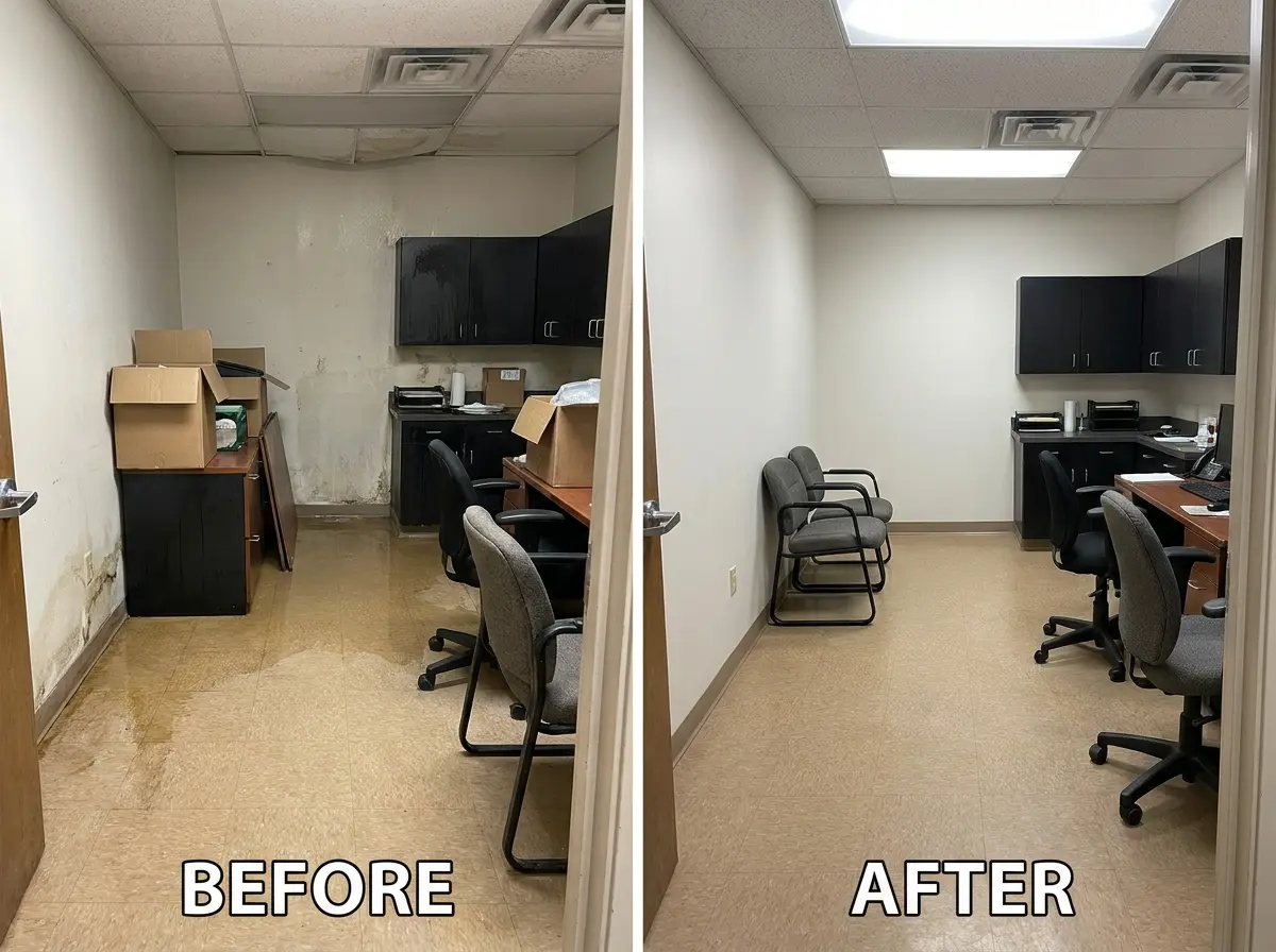 Office water damage restoration Everett WA